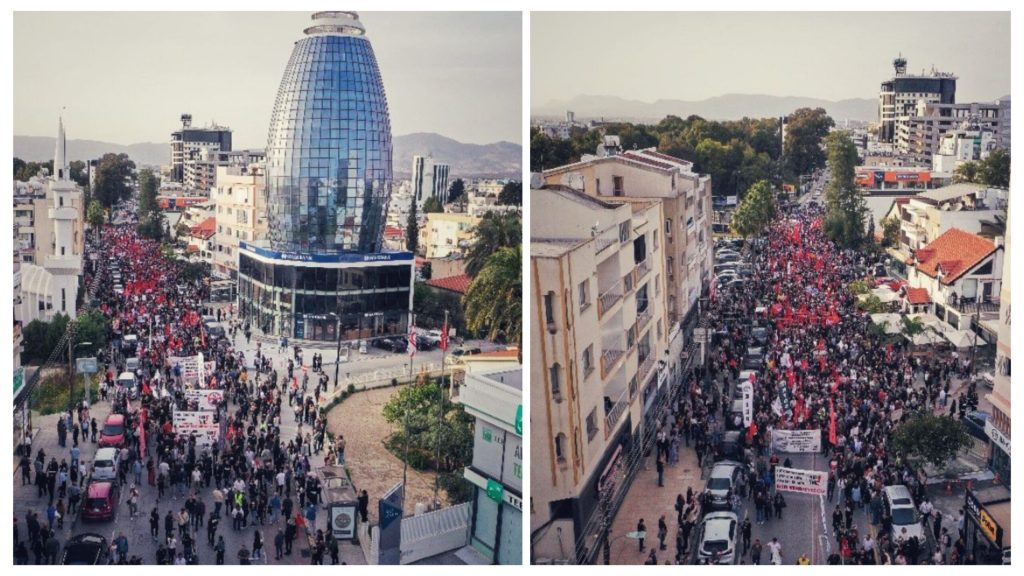 Öğretmen Sendikaları Lefkoşa Şehitler Anıtı önünde 40 örgütün desteğiyle eylem yaptı – BRTK