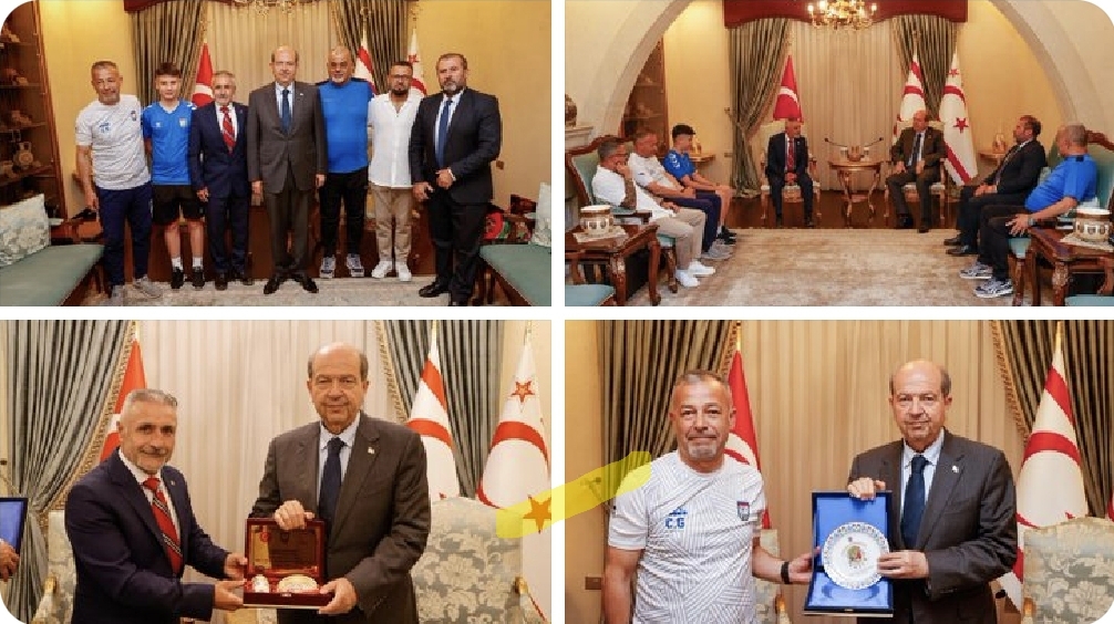 Cumhurbaşkanı Ersin Tatar Gençlik Gücü Spor Kulübü ve Türkiye Tavşanlı Erdem Spor Kulübü Koordinatörleri ile beraberindeki heyeti kabul ett – BRTK