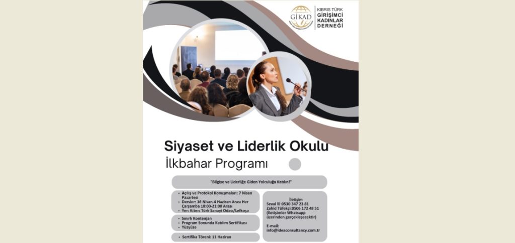 Kıbrıs Türk Girişimci Kadınlar Derneği’nden Siyaset ve Liderlik Okulu İlkbahar Programı başlıyor – BRTK