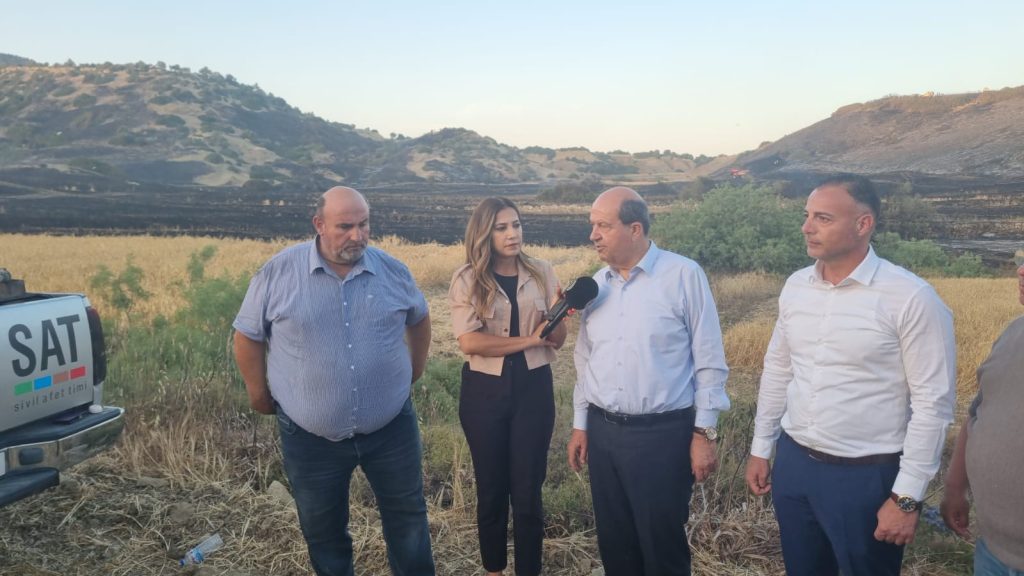 Cumhurbaşkanı Tatar, yangın yerinde incelemelerde bulundu – BRTK