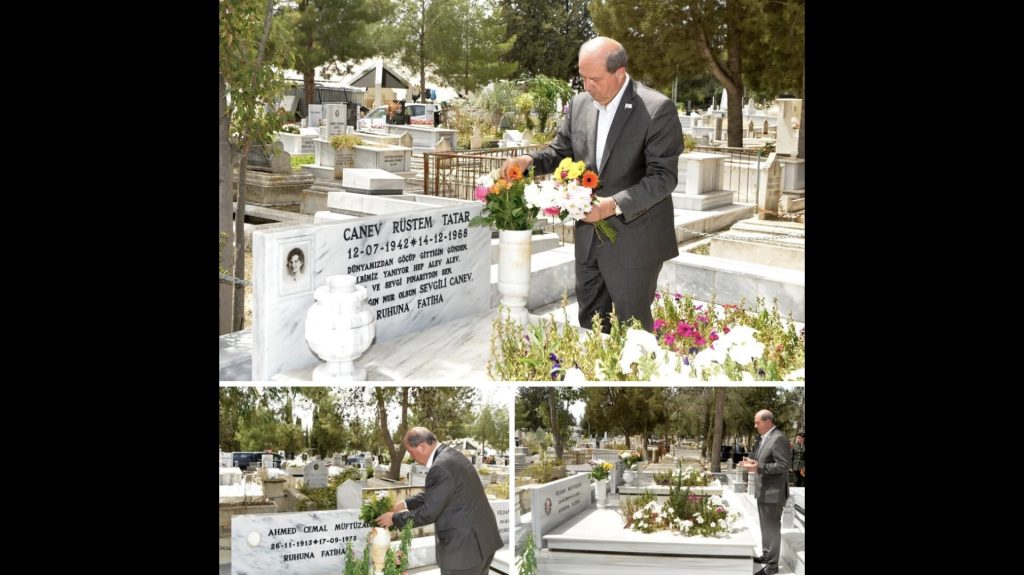 Cumhurbaşkanı Ersin Tatar, Anneler Günü vesilesiyle annesi ve anneannesinin mezarlarını ziyaret etti