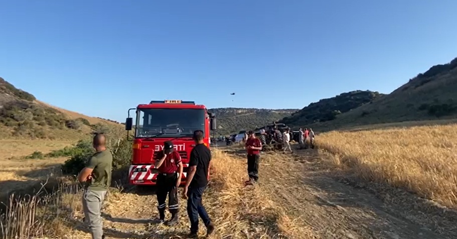 Avtepe-Kuruova köyleri arasında başlayan yangın kısmen kontrol altına alındı