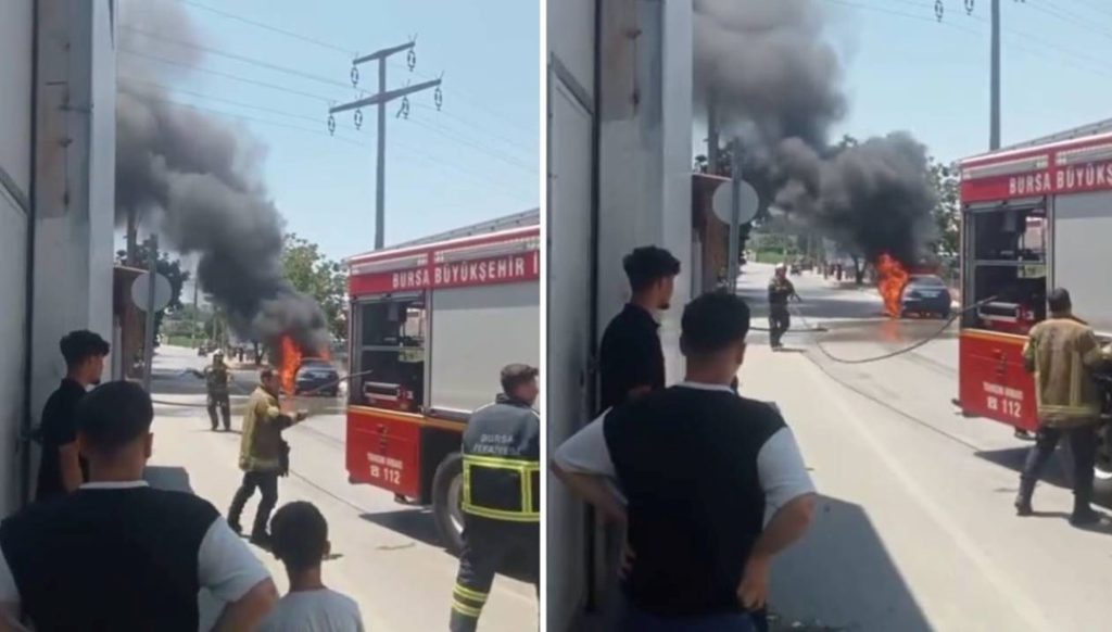 Seyir halindeki otomobil alev aldı – Son Dakika Türkiye Haberleri