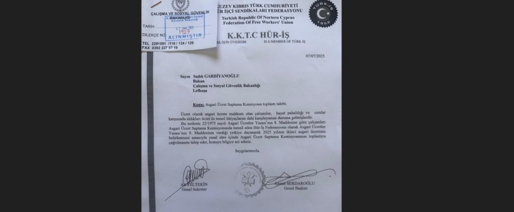Hür-İş, asgari ücret masasının toplanması için resmi başvuruda bulundu – BRTK