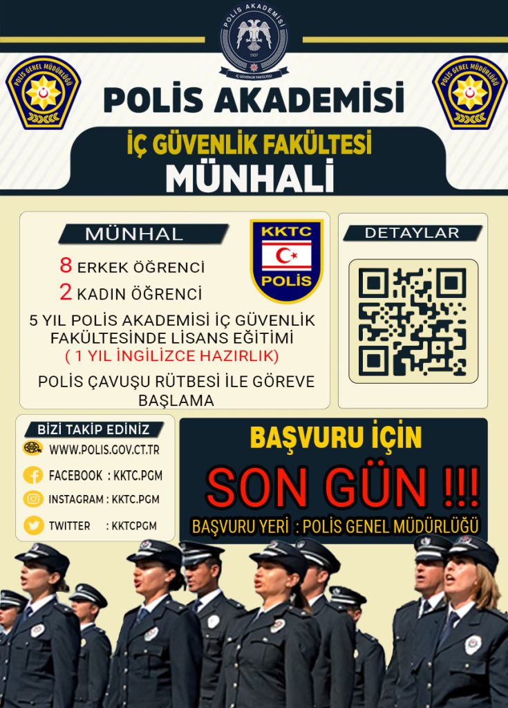Polis Akademisi’ne KKTC’den alınacak 10 öğrenci için başvurular bugün bitiyor – BRTK