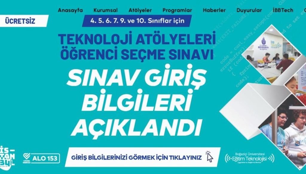 Duyuru geldi: İBB Teknoloji Atölyeleri Öğrenci Seçme Sınavı sınav giriş bilgileri açıklandı – Son Dakika Eğitim Haberleri