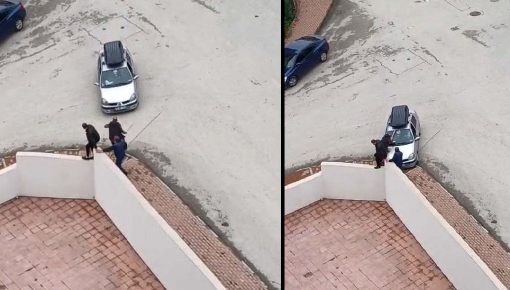 Mahkeme çıkışı kavga: Otomobili, husumetlilerinin üzerine sürdü