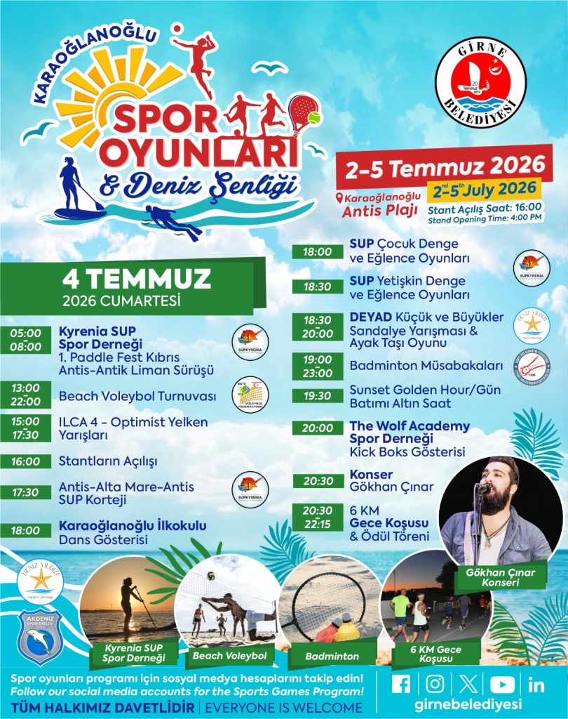 Karaoğlanoğlu Spor Oyunları ve Deniz Şenliği başlıyor – BRTK