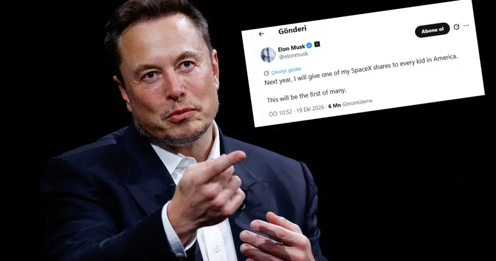 Elon Musk, ABD’deki 72 milyon çocuğun her birine birer SpaceX hissesi verecek